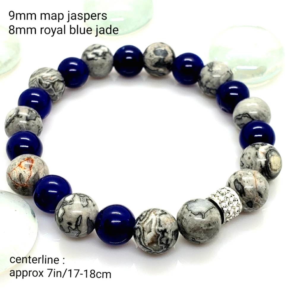 Handcrafted natural stone stretch bracelet